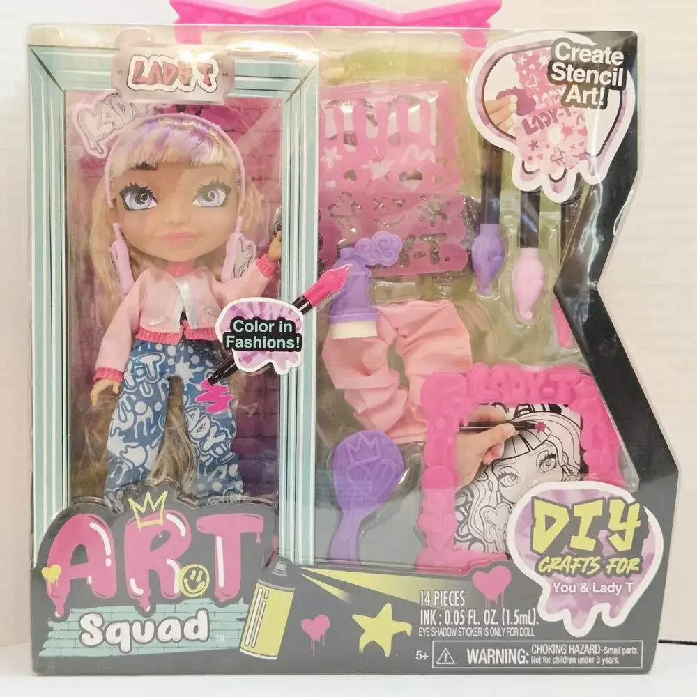 Art Squad Dolls Layla Serena DIY Create Paint Art Fashion Dolls NEW Sealed Lot